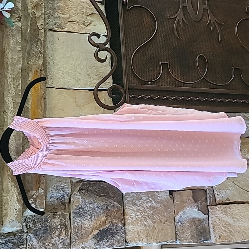 Torrid Pink Chiffon Dot Smocked Halter Tank Size 3